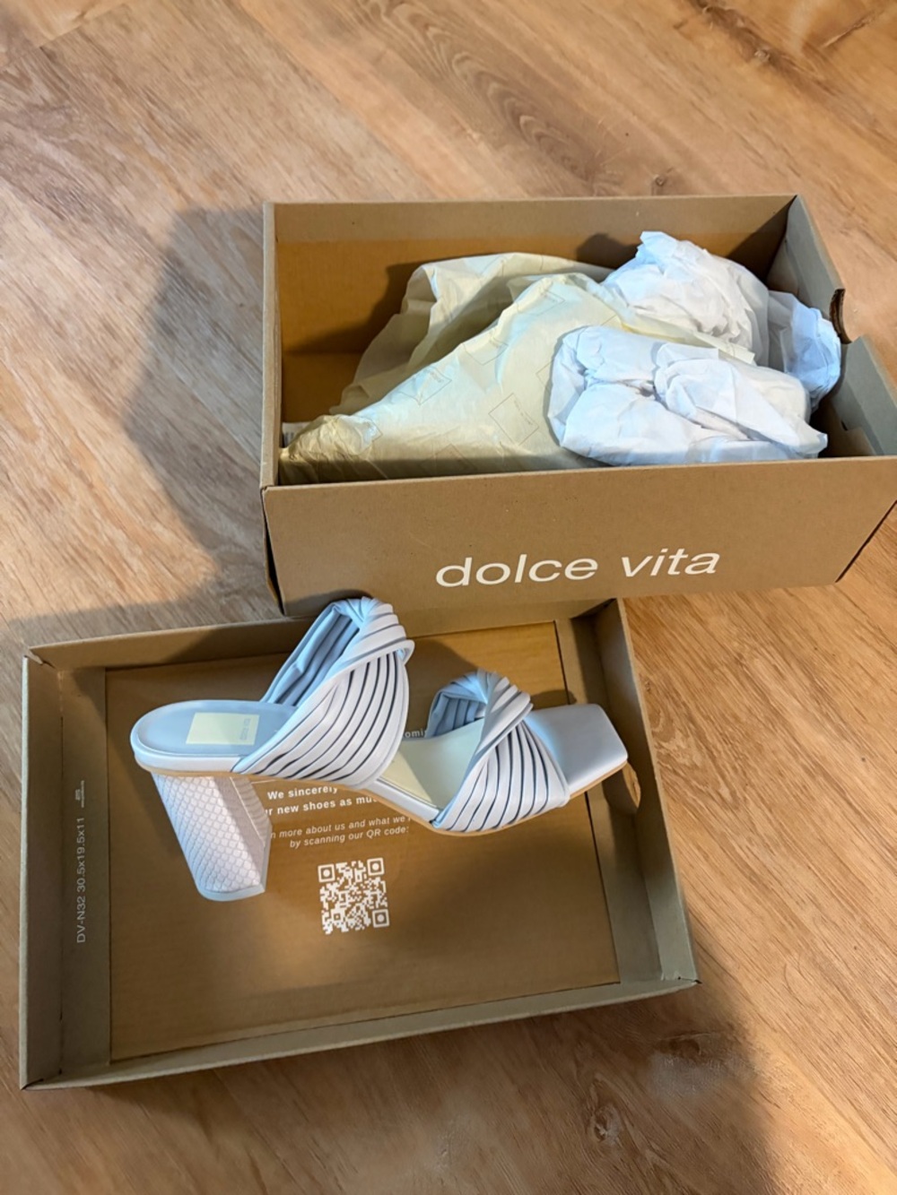 Dolce Vita Pale Blue Woven-Strap Block Heel Mule